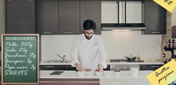 Tagliare il pollo a fettine spesse mezzo cm e adagiarle sulla confettura.
