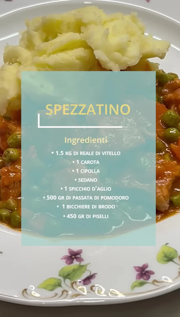 In una padella, rosolare il vitello a pezzi, con le verdure e l'aglio.