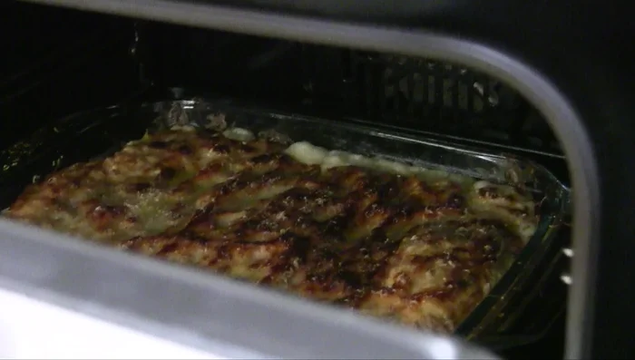 Spegnere il forno e lasciare la lasagna all'interno con lo sportello semi-aperto per circa 10 minuti. (220.89)