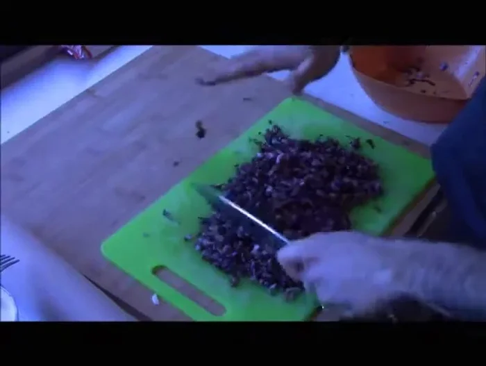 Una volta freddo, tagliare finemente il radicchio.