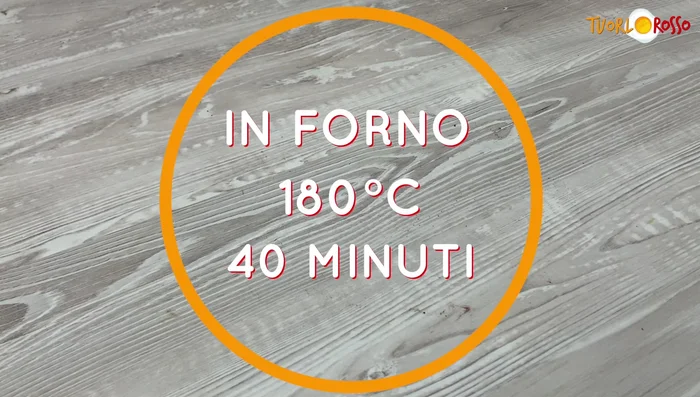 Infornare in forno statico preriscaldato a 180 gradi per circa 40 minuti.